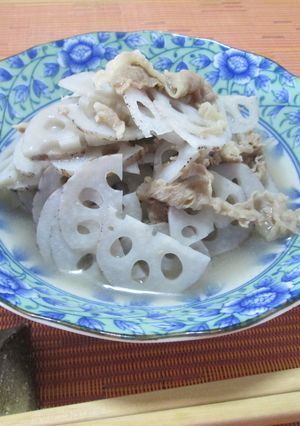 作り置きに！蓮根と牛肉の白だしさっと煮-レシピのメイン写真