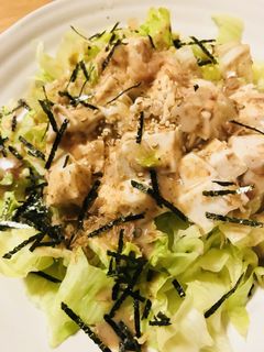サイコロ豆腐とレタスのごまダレサラダ-レシピのメイン写真