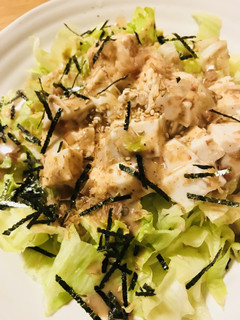 サイコロ豆腐とレタスのごまダレサラダ-レシピのメイン写真