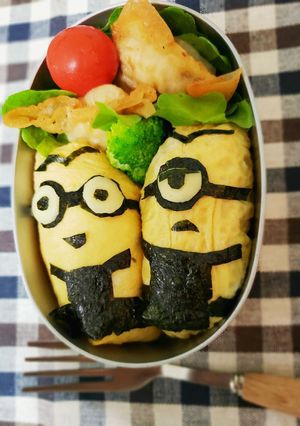 擦りにんじんのミニオンズオムライス弁当！-レシピのメイン写真