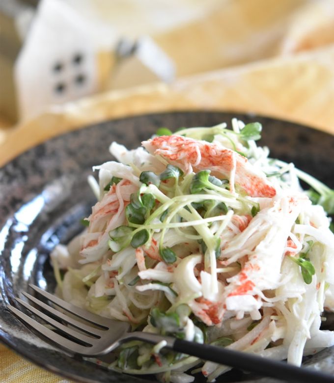 大根とカニかまのわさびサラダ by 鈴木美鈴 【クックパッド】 簡単