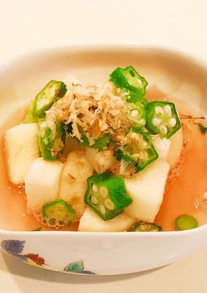 オクラと山芋の梅酢和え-レシピのメイン写真