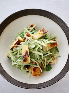 簡単な一品【水菜とお揚げのマヨポン和え】-レシピのメイン写真