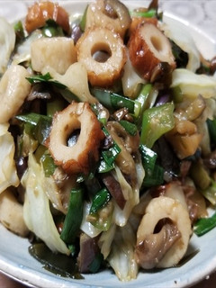 3種の天然キノコ、野菜、ちくわの油炒め-レシピのメイン写真