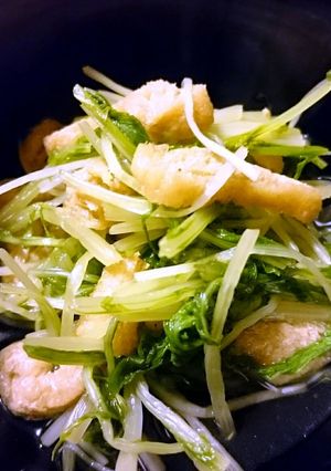【ちょいと一品】水菜と油揚げの煮びたし-レシピのメイン写真