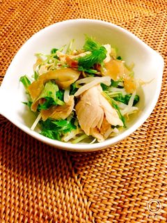 *水菜とザーサイでササミの中華風サラダ*-レシピのメイン写真
