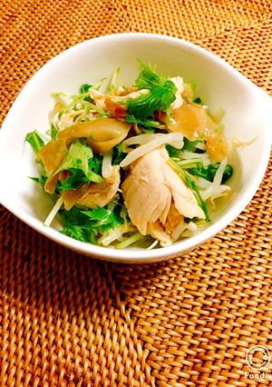 *水菜とザーサイでササミの中華風サラダ*-レシピのメイン写真