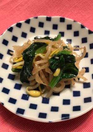 めんつゆでナムル（豆もやしと小松菜）-レシピのメイン写真