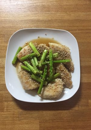 ささみとアスパラのごまポン酢炒め-レシピのメイン写真