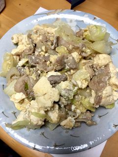キャベツと豆腐のすき焼き風炒め-レシピのメイン写真