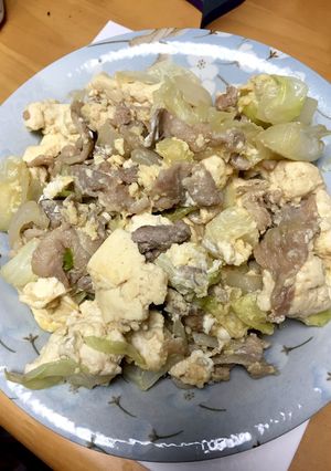 キャベツと豆腐のすき焼き風炒め-レシピのメイン写真