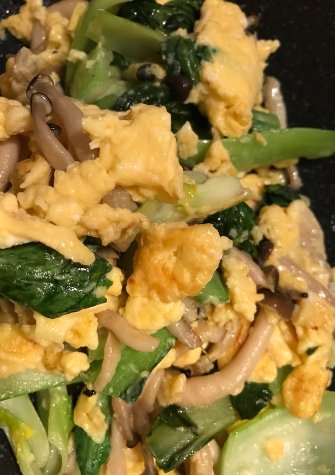 青梗菜としめじの卵炒め-レシピのメイン写真