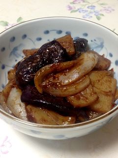 茄子とこんにゃくのしょうが味噌炒め-レシピのメイン写真