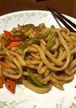 フライパンで簡単味噌醤油焼きうどん-レシピのメイン写真