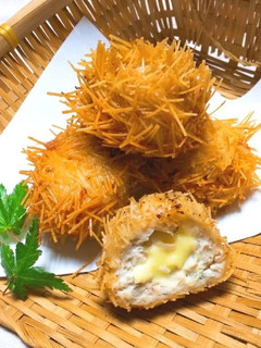 ◆イガグリみたいな鶏ひき肉の揚げだんご♪-レシピのメイン写真
