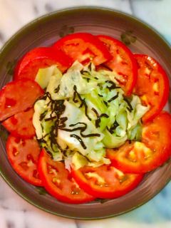 No2072 塩昆布キャベツトマトサラダ-レシピのメイン写真