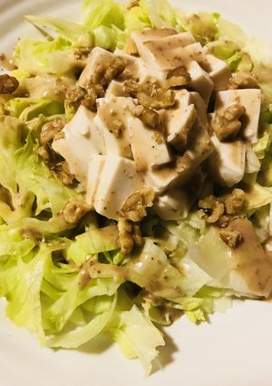 サイコロ豆腐＆くるみのレタスサラダ-レシピのメイン写真