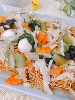 ヘルシー!サラダチキンであんかけ焼きそば-レシピのメイン写真