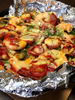 スキレットで!簡単餅ピザ♪-レシピのメイン写真