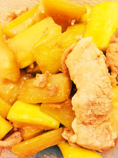 簡単夕顔の豚肉炒め-レシピのメイン写真