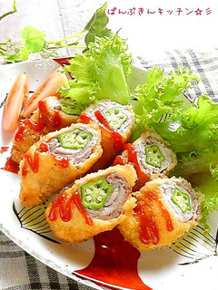 節約おかず♪オクラの肉巻きフライ-レシピのメイン写真