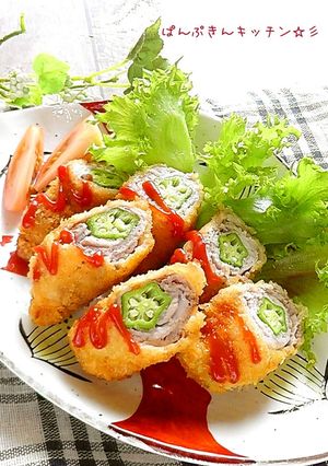 節約おかず♪オクラの肉巻きフライ-レシピのメイン写真