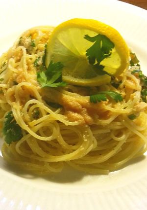 タラコ、レモン、コラトゥーラのパスタ-レシピのメイン写真