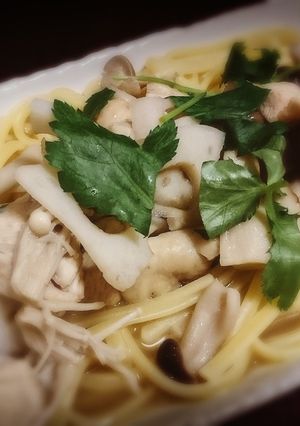 キノコとレンコンのスープパスタ!-レシピのメイン写真