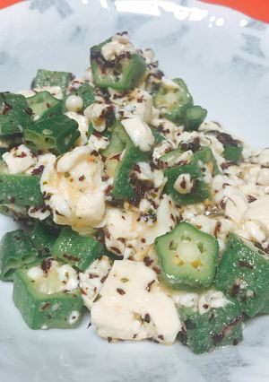 オクラと豆腐のゆかりごま和え-レシピのメイン写真
