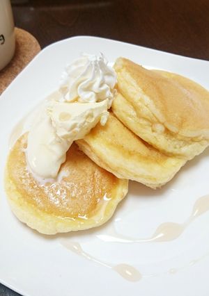 フライパンで!ふわふわスフレパンケーキ☆-レシピのメイン写真