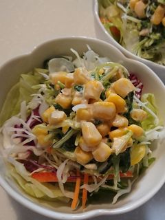 コーンとツナで無限豆苗サラダ-レシピのメイン写真