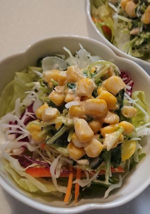 コーンとツナで無限豆苗サラダ-レシピのメイン写真