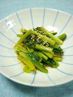 簡単!小松菜のゴマ味噌炒め-レシピのメイン写真