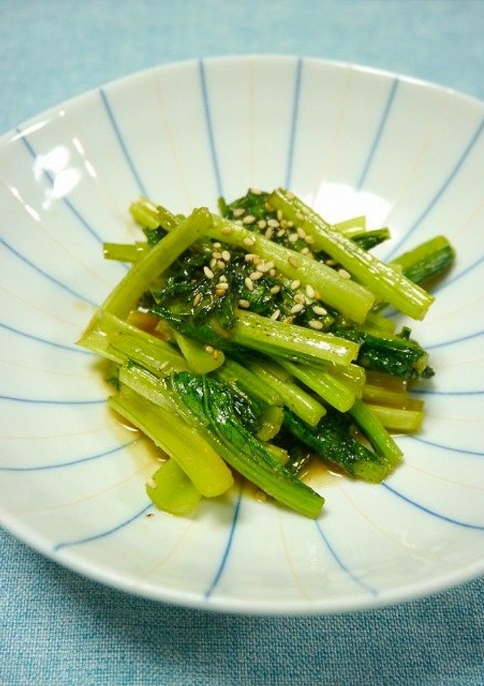 簡単！小松菜のゴマ味噌炒め-レシピのメイン写真