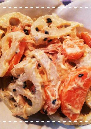 レンジだけ！蓮根と人参のツナマヨサラダ-レシピのメイン写真