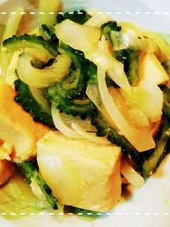 簡単!ゴーヤと高野豆腐の味噌炒め-レシピのメイン写真