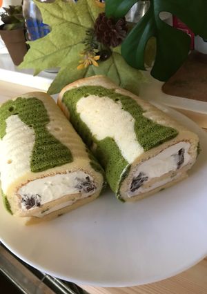 あん&ホイップ 抹茶マーブルロールケーキ-レシピのメイン写真