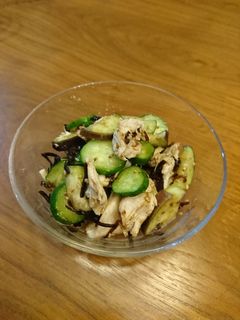 ナスとささみの塩昆布和え-レシピのメイン写真