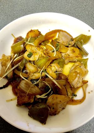 お酢のきいたさっぱり鶏肉炒め♪-レシピのメイン写真