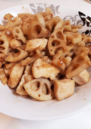 れんこんと鶏ムネ肉の甘辛炒め-レシピのメイン写真