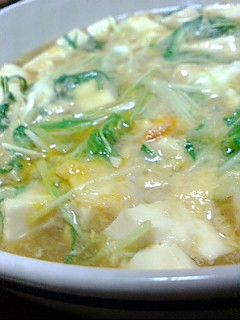 5分で!水菜と豆腐の卵とじ。-レシピのメイン写真