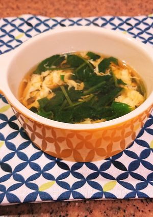 ほうれん草とたまごの簡単中華スープ-レシピのメイン写真