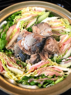 白菜 豚肉 鯖の水煮缶 ミルフィーユ鍋♡-レシピのメイン写真