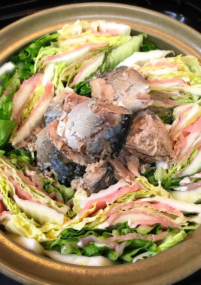 白菜 豚肉 鯖の水煮缶 ミルフィーユ鍋♡-レシピのメイン写真