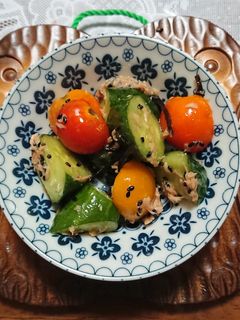 あるもので簡単きゅうりとトマトのあえもの-レシピのメイン写真