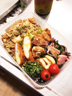 夜勤のがっつり揚げ物チャーハン弁当☆-レシピのメイン写真