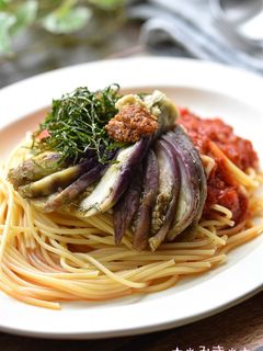 焼きナスとトマトソースの冷製パスタ☆-レシピのメイン写真