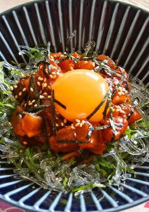 プチプチカツオユッケ-レシピのメイン写真