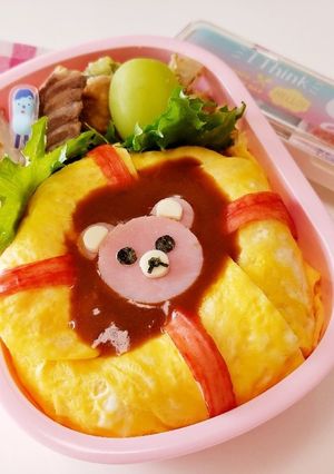 クマちゃんのオムハヤシライス弁当-レシピのメイン写真
