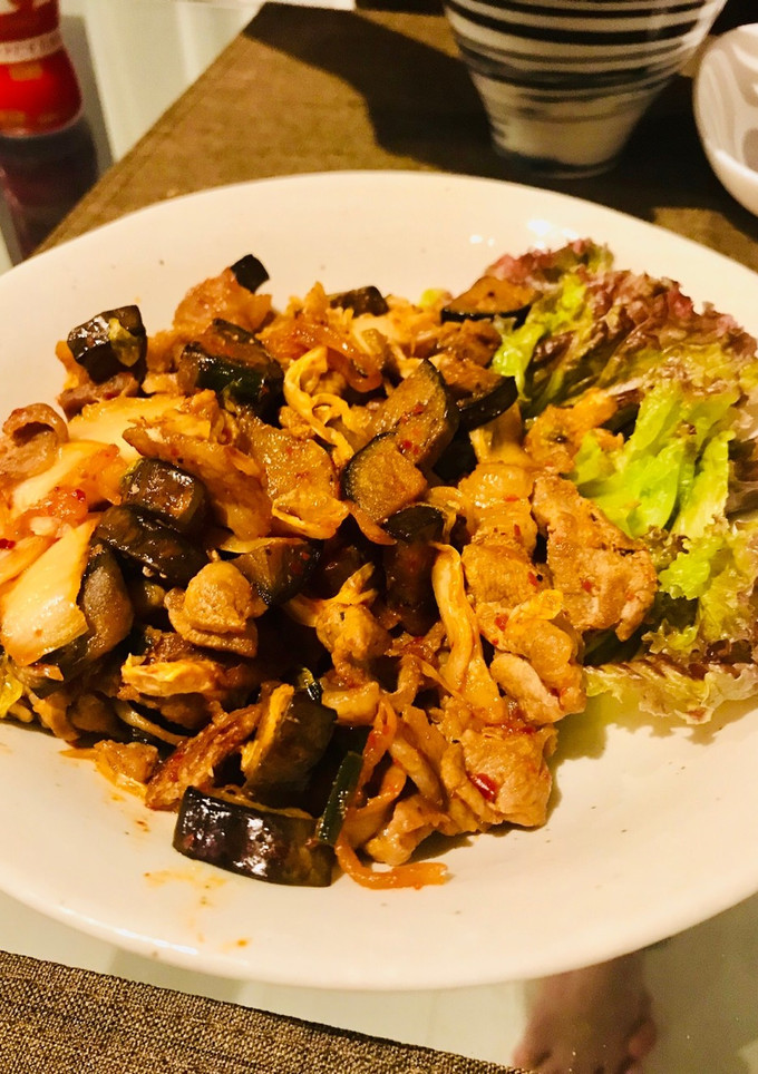 豚肉とナスとキムチの炒めもの-レシピのメイン写真